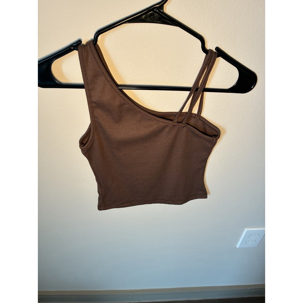 Brown one shoulder tank top #summer #festival #boho #y2k
